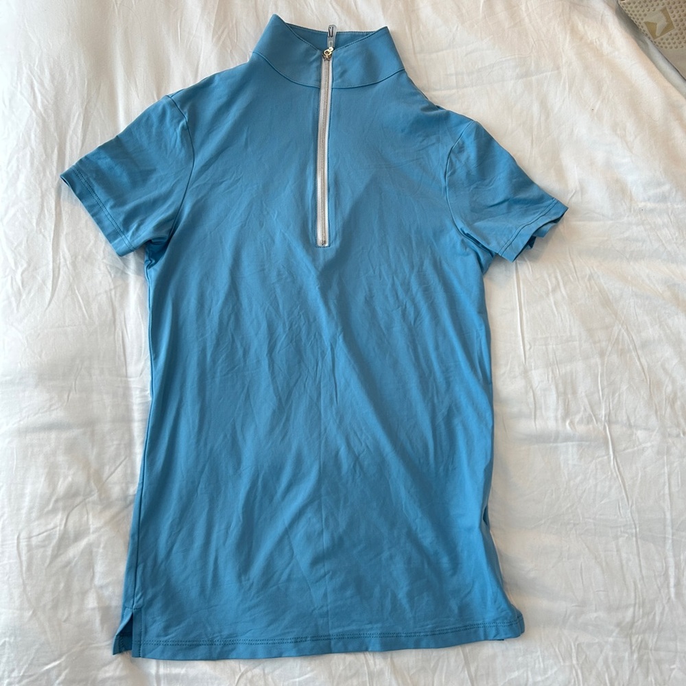 The Tailored Sportsman Light Blue Zip-Up Top